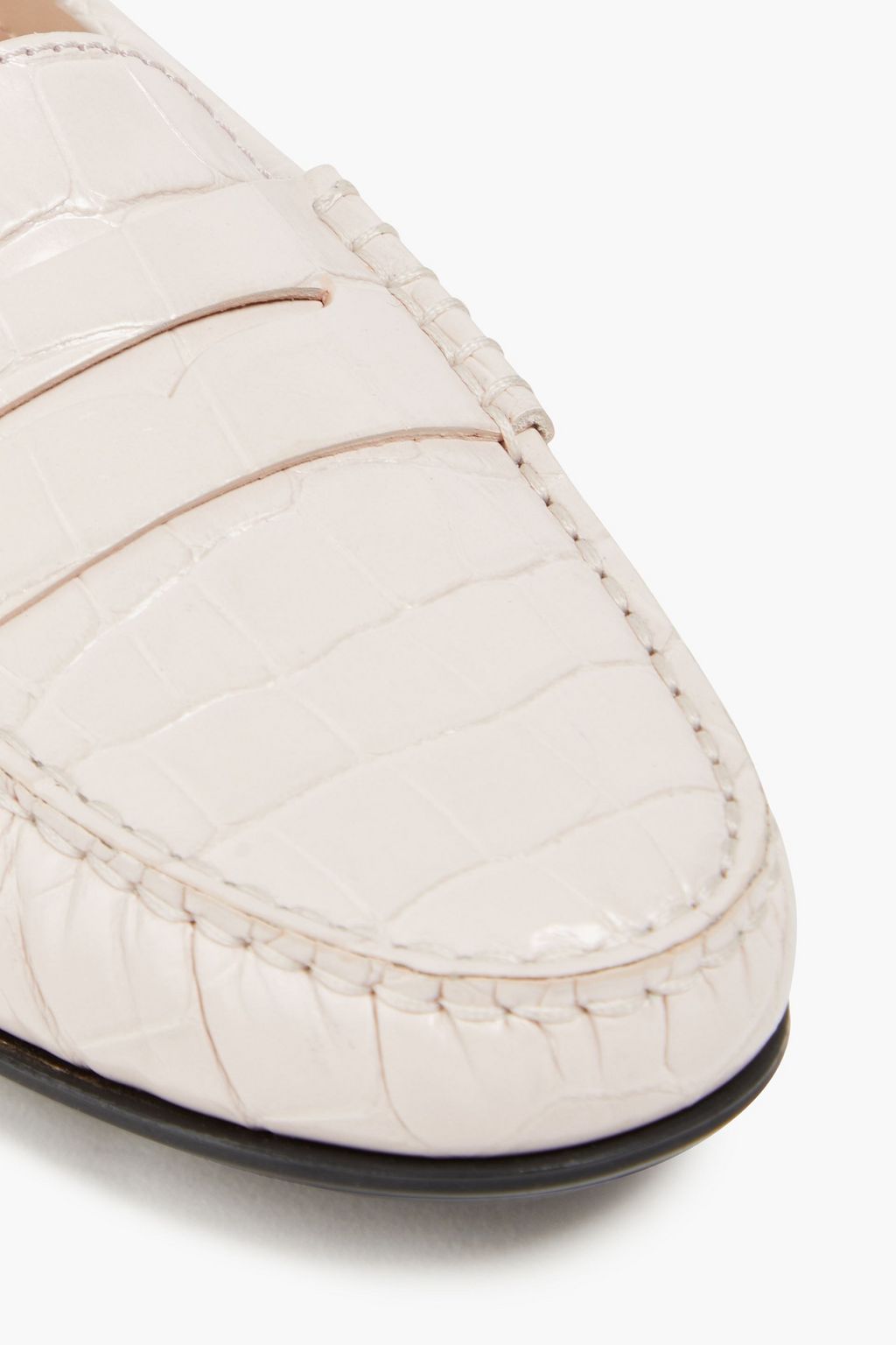 TOD'S クロコ風レザー ローファー