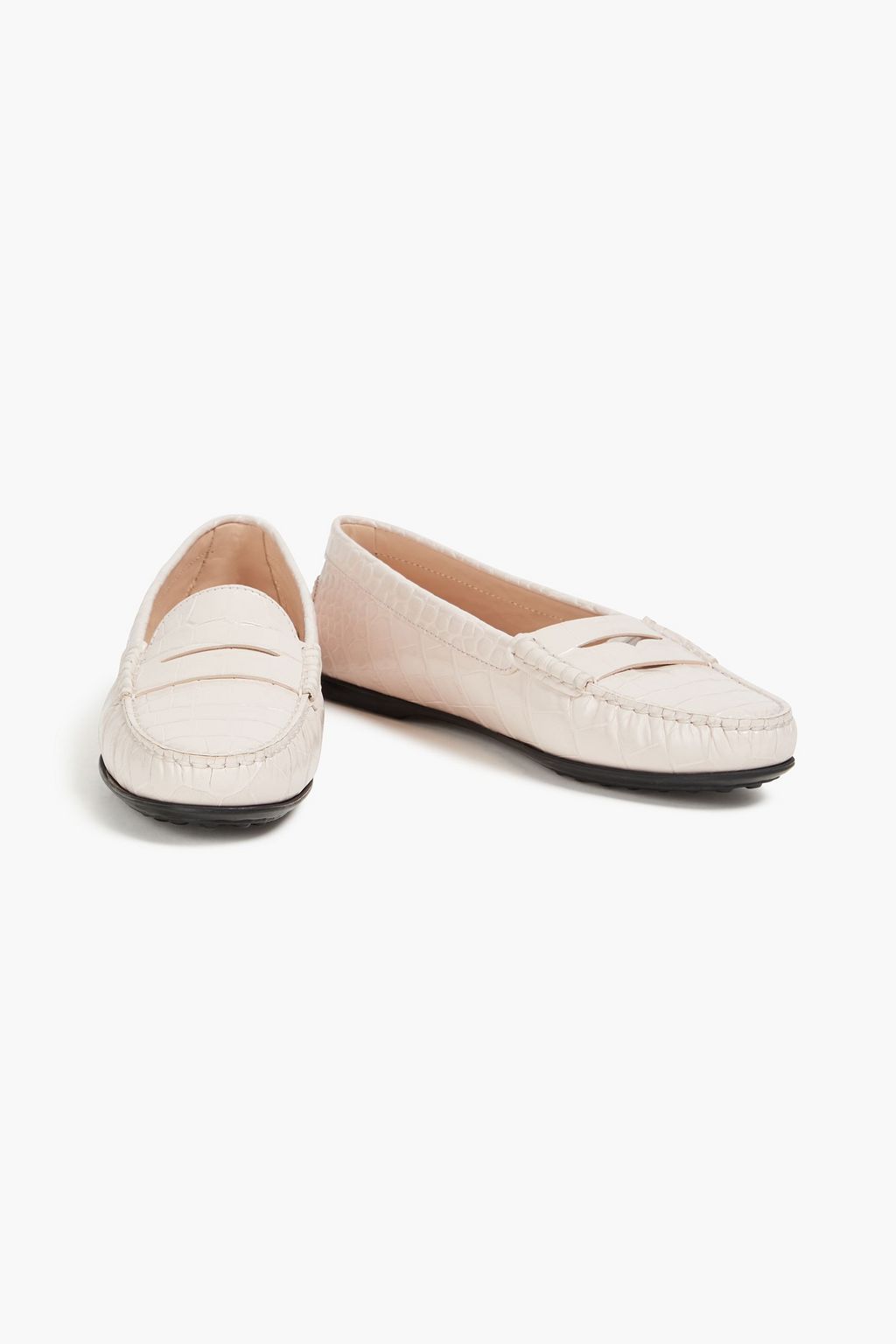 TOD'S クロコ風レザー ローファー