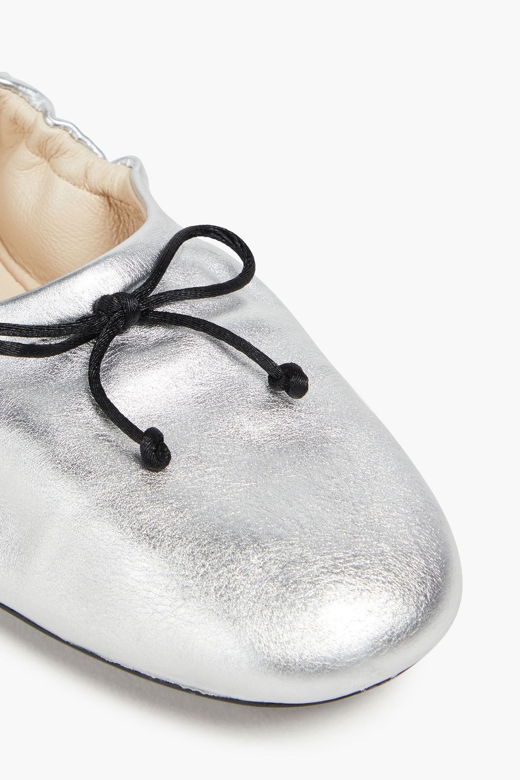 TOD'S レザー バレリーナシューズ メタリック