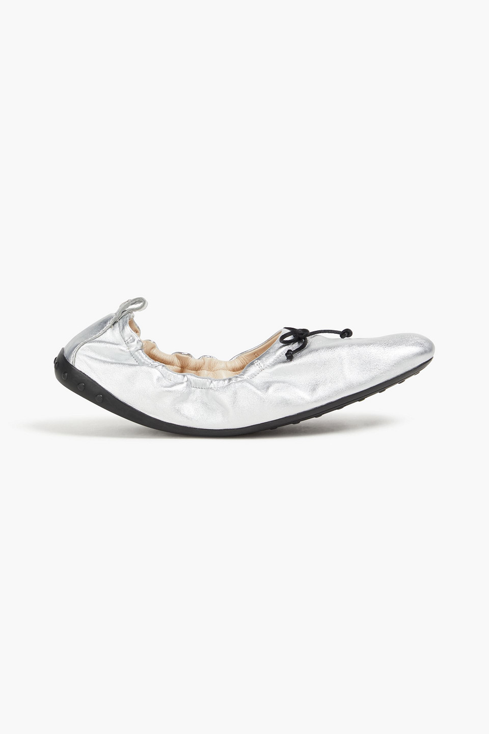 Tod's Metallic Leather Ballet Flats