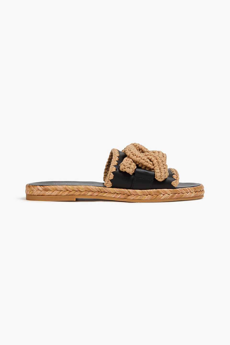Tod's Raffia And Leather Slides