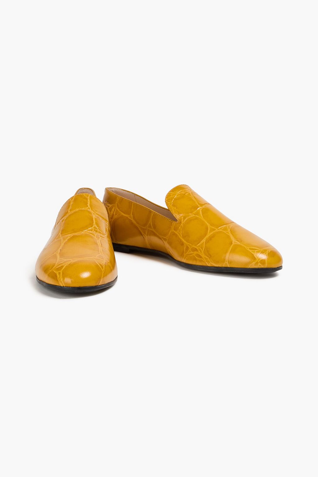 TOD'S クロコ風レザー ローファー