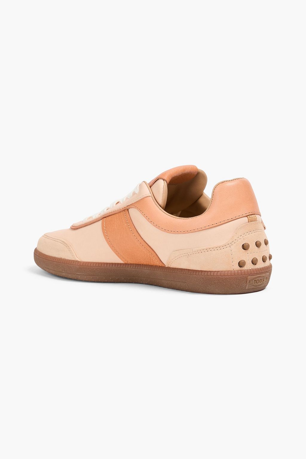 TOD'S スムース&ペブル加工レザー スニーカー