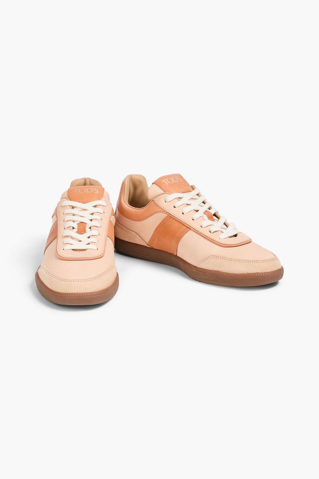 TOD'S スムース&ペブル加工レザー スニーカー