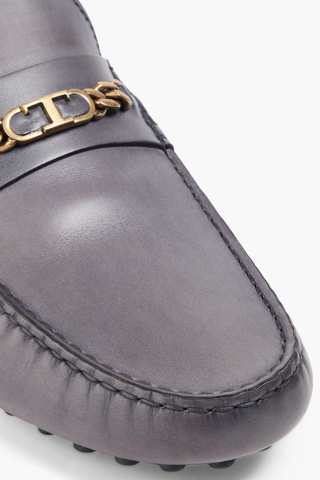 TOD'S Embellished leather driving shoes