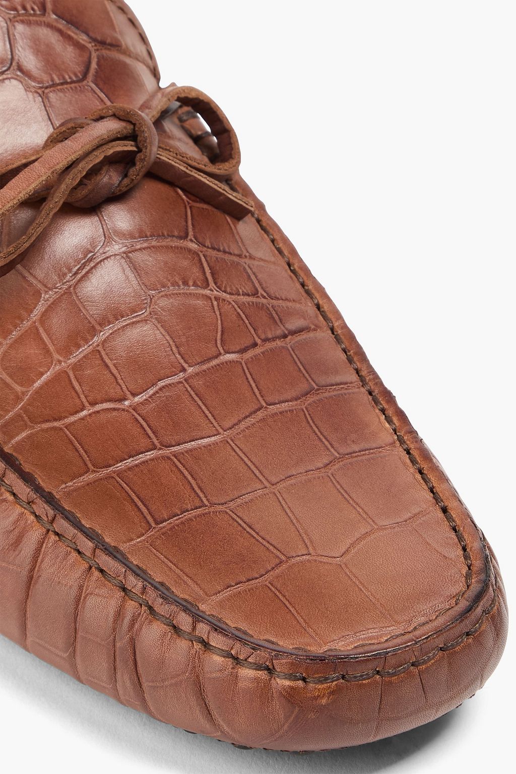 TOD'S Gommino croc-effect leather driving shoes