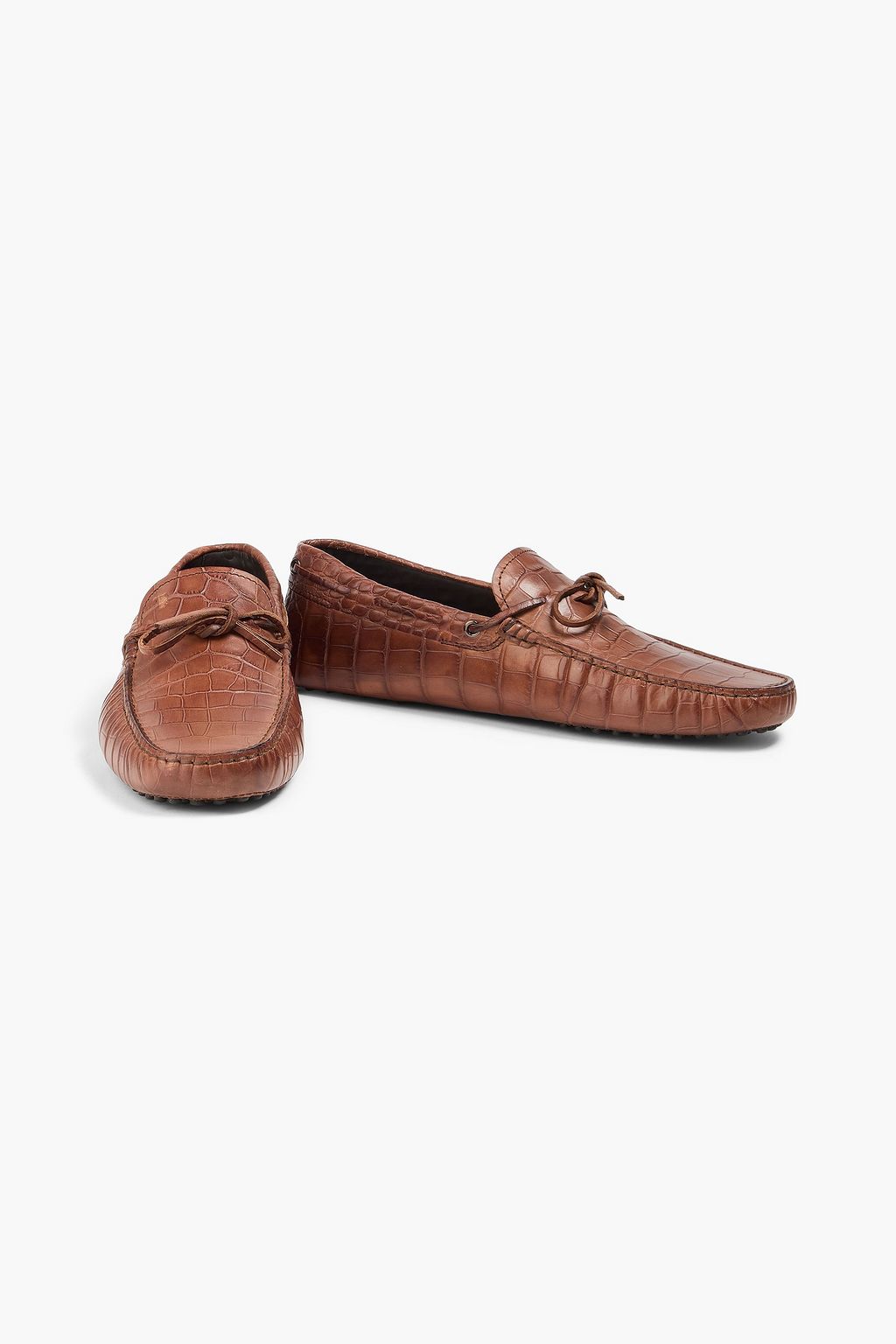 TOD'S Gommino croc-effect leather driving shoes