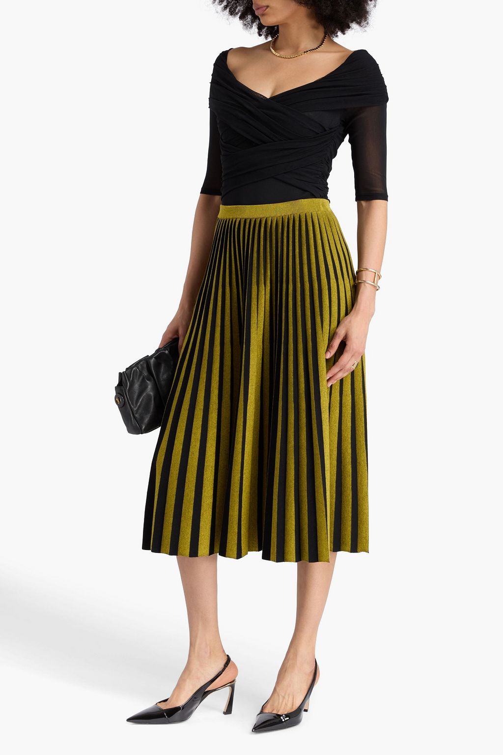 DIANE VON FURSTENBERG Draped mesh bodysuit