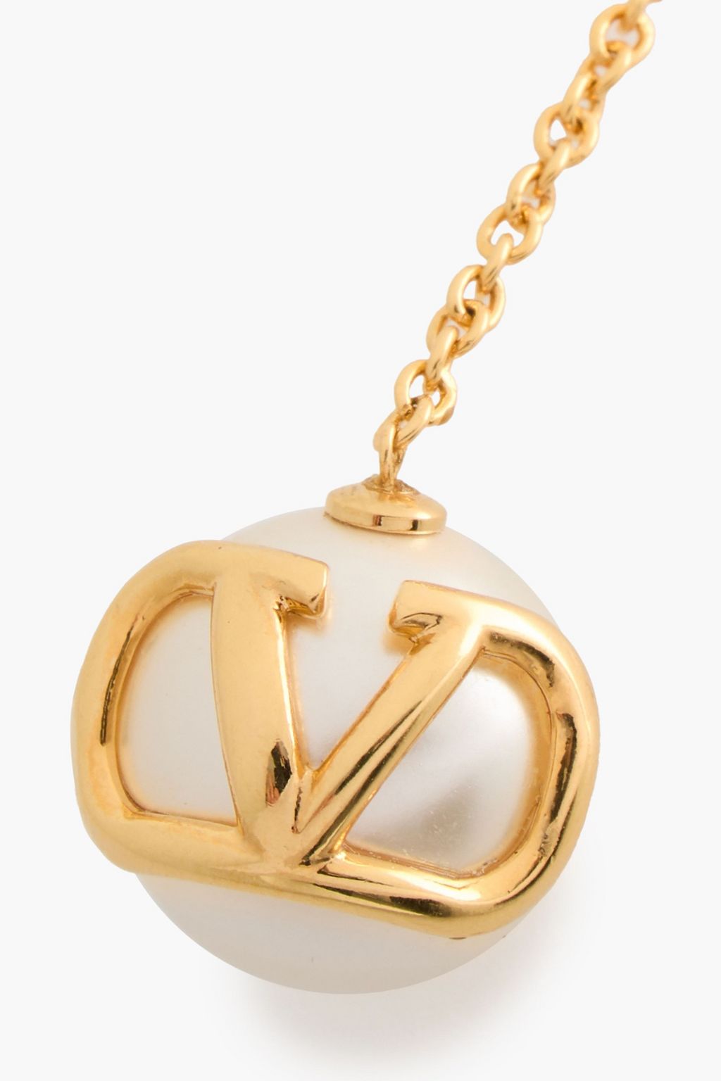 VALENTINO GARAVANI VLOGO Signature gold-tone faux pearl earrings