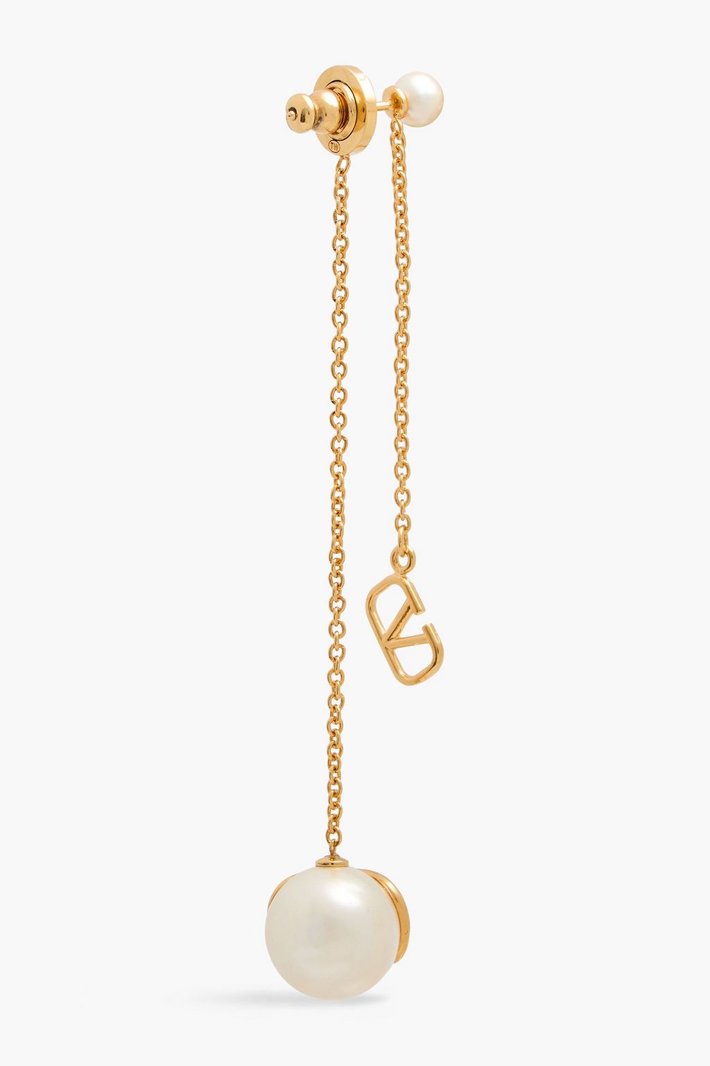 VALENTINO GARAVANI VLOGO Signature gold-tone faux pearl earrings