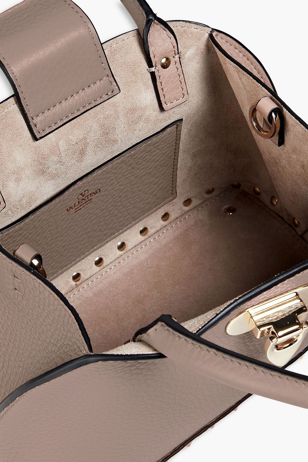 VALENTINO GARAVANI Rockstud pebbled-leather tote