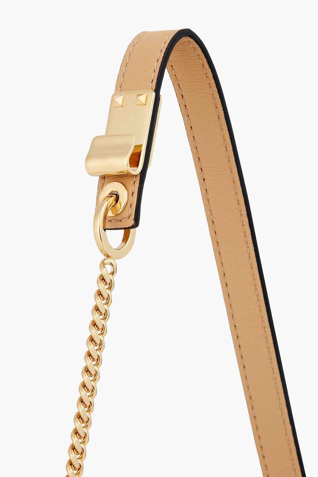 VALENTINO GARAVANI حقيبة كتف مون من الجلد المضلع مزينة بشعار على شكل حرف V