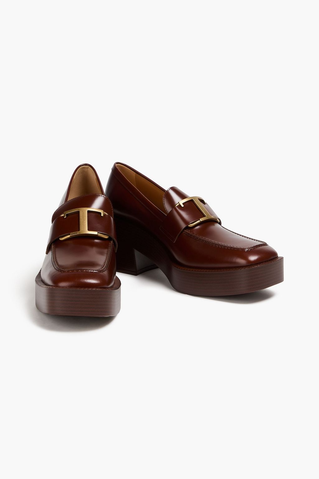 TOD'S T Timeless leather platform loafers