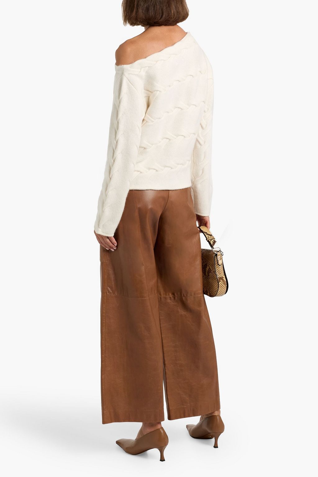 NAADAM Off-the-shoulder cable-knit cashmere sweater