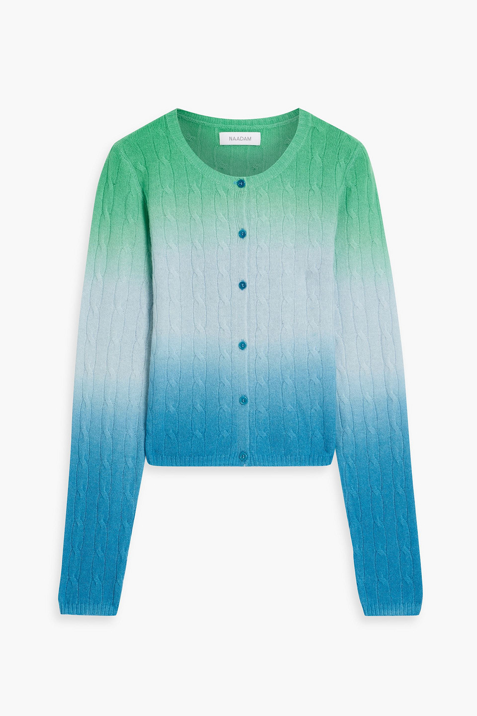 Dégradé cable-knit cashmere cardigan