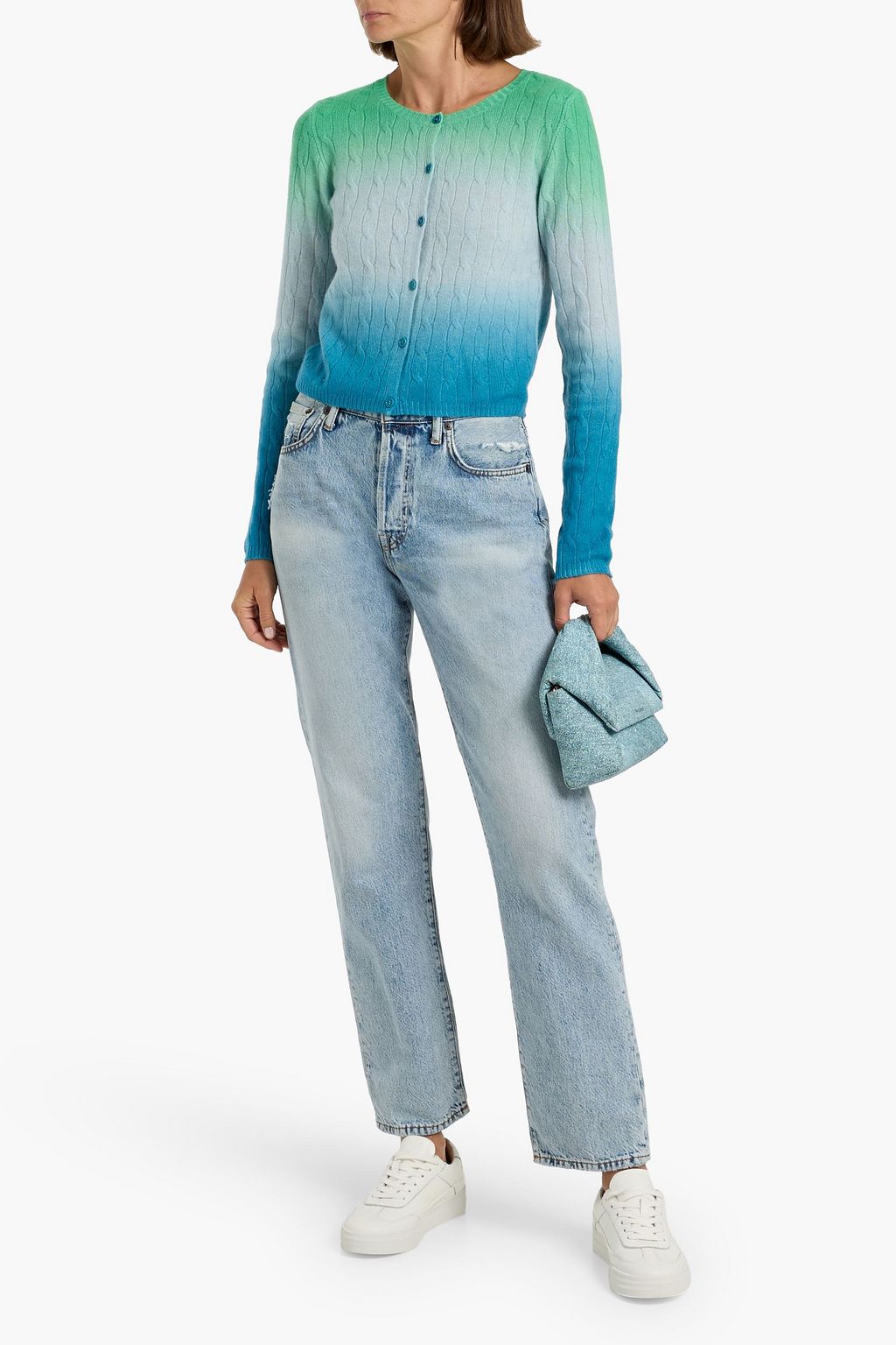 NAADAM Dégradé cable-knit cashmere cardigan