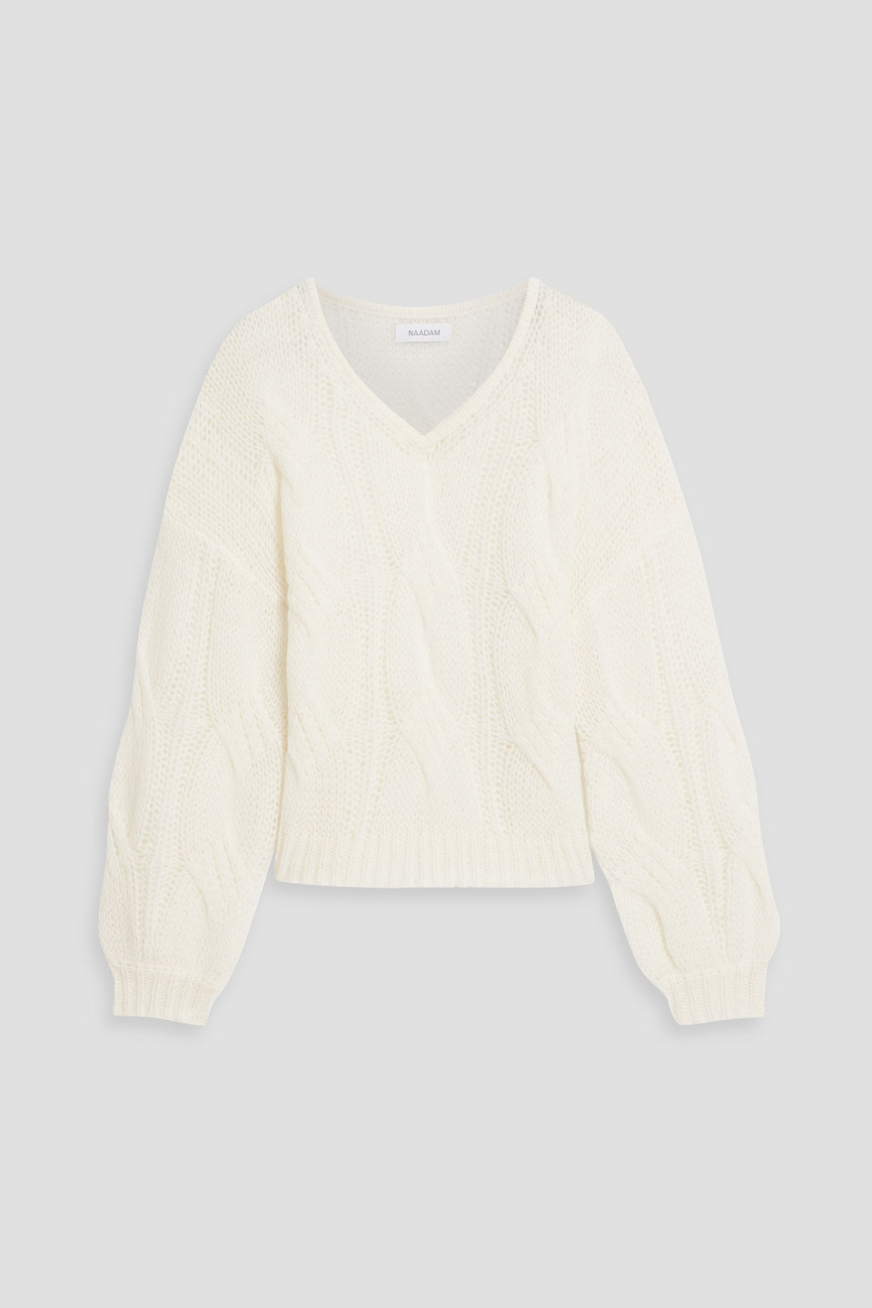 Cable-knit merino wool and cashmere-blend sweater
