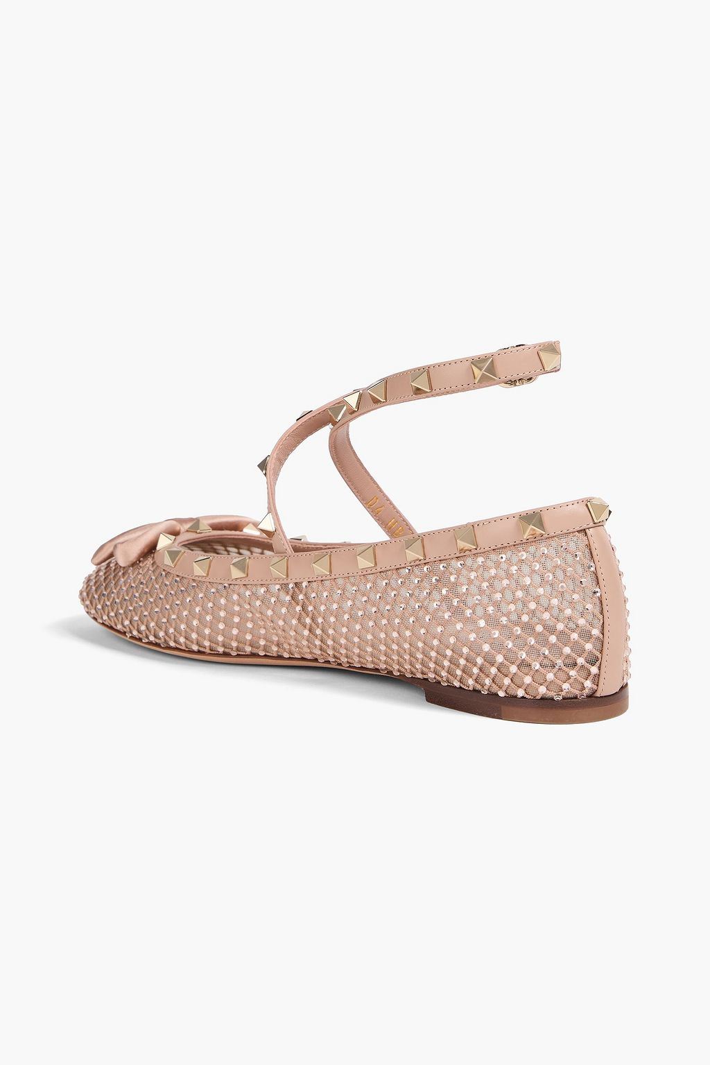 VALENTINO GARAVANI Rockstud メッシュ バレリーナシューズ クリスタル付き