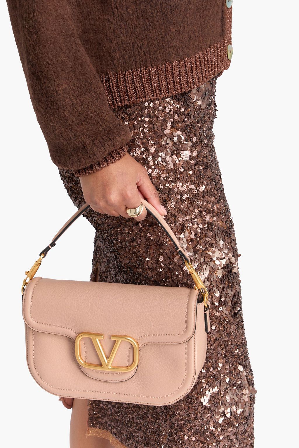 VALENTINO GARAVANI Alltime pebbled-leather shoulder bag