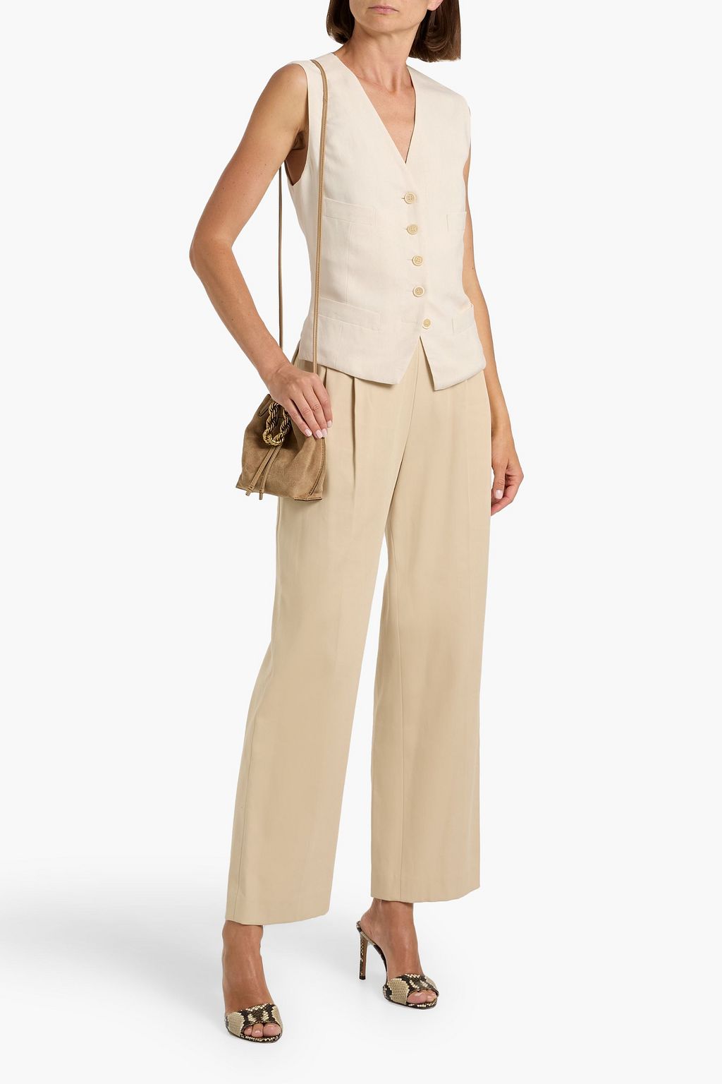 BRUNELLO CUCINELLI Bead-embellished twill vest