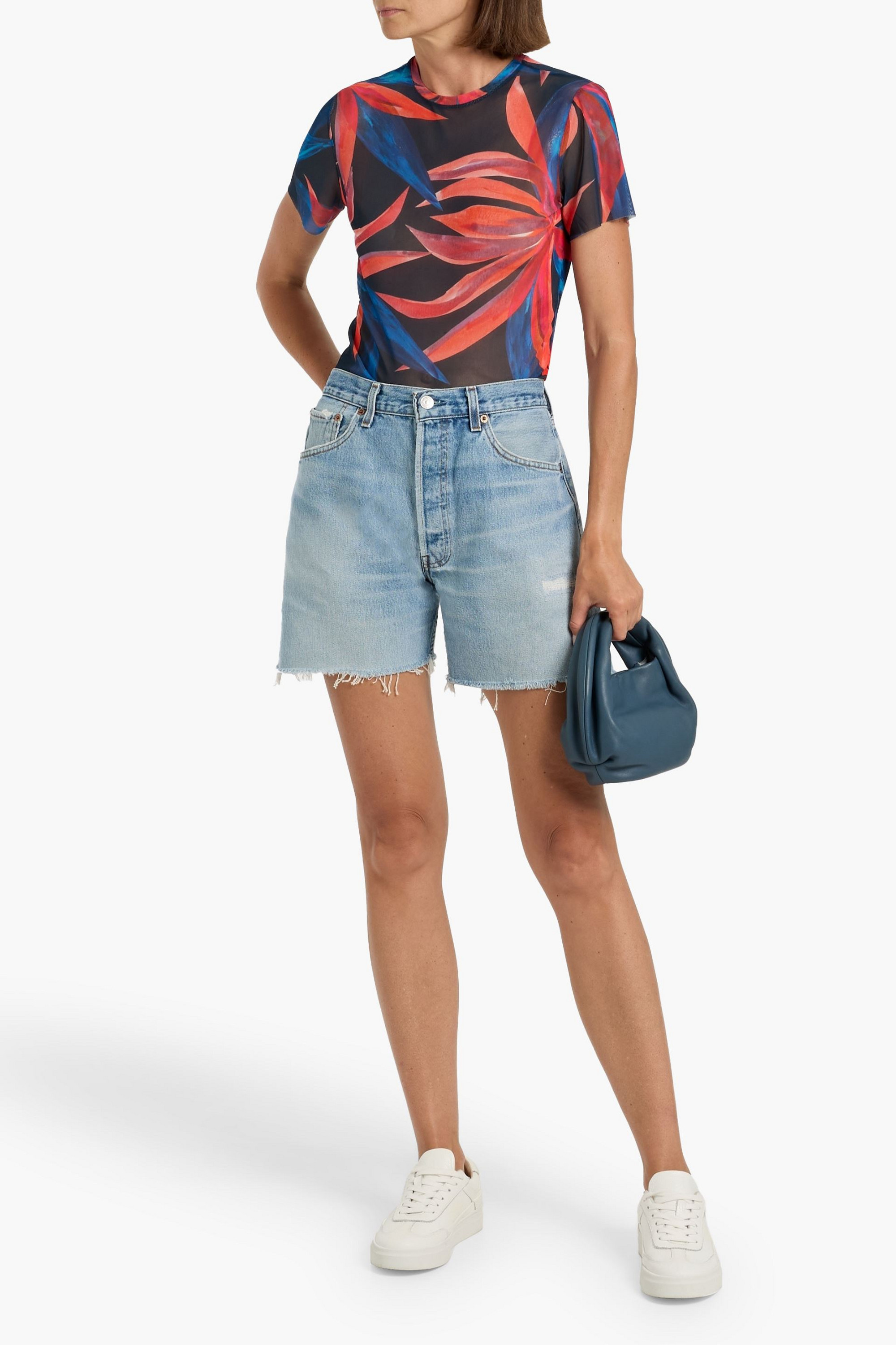 RE/DONE WITH LEVI'S Distressed denim shorts