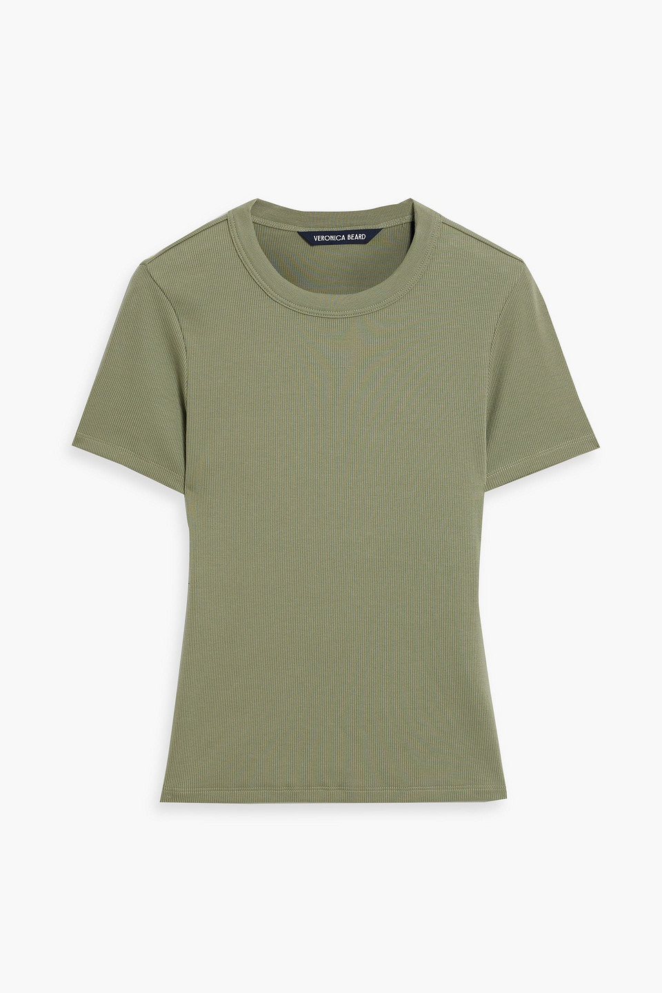 Veronica Beard Coralee Ribbed Pima Cotton-blend Jersey T-shirt