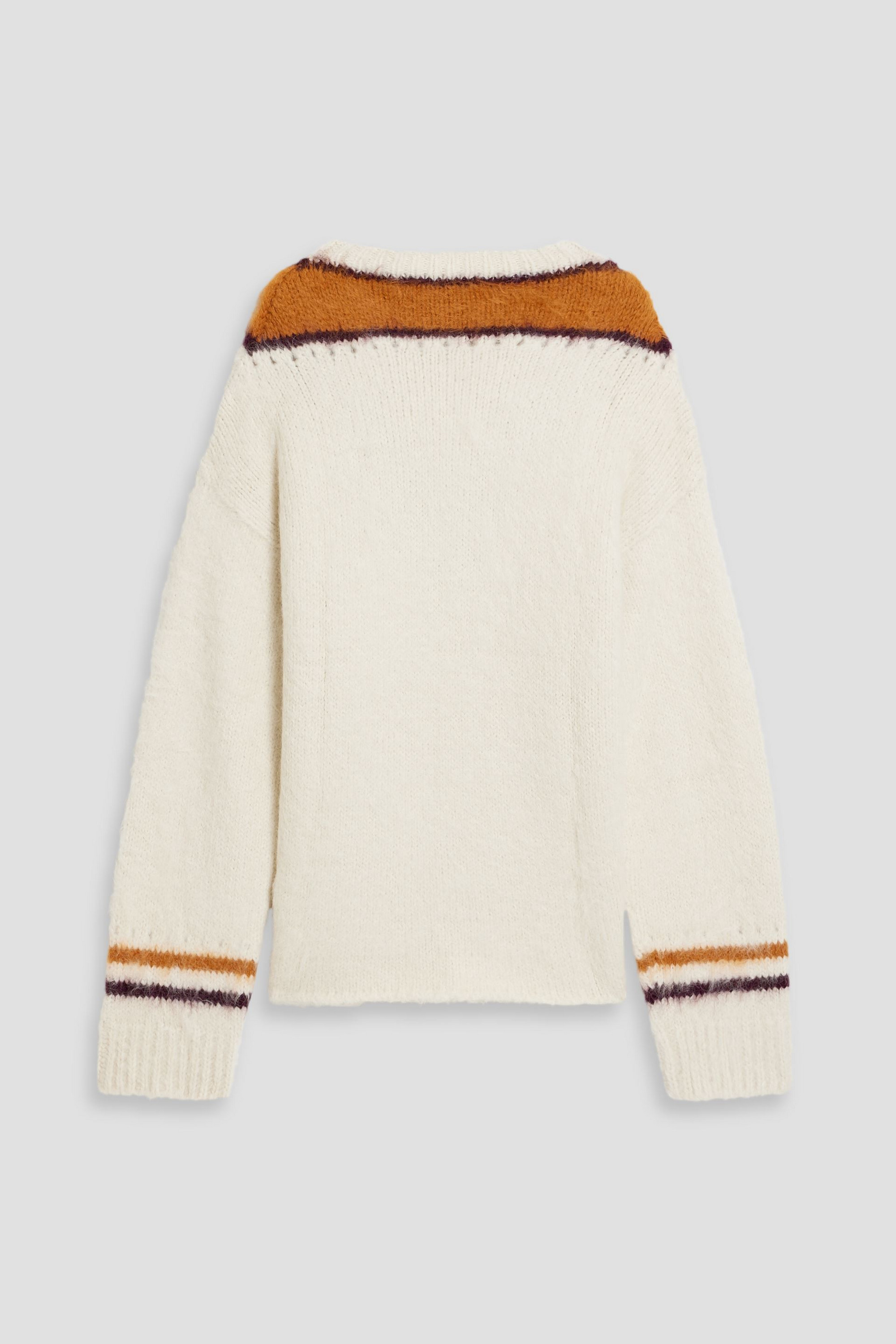 The Elder Statesman - Big Varsity Stripe alpaca-blend sweater | Plush