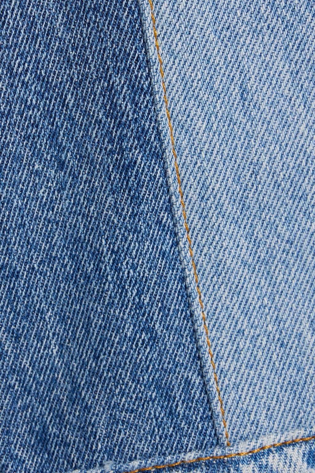 RE/DONE WITH LEVI'S Distressed high-rise straight-leg jeans