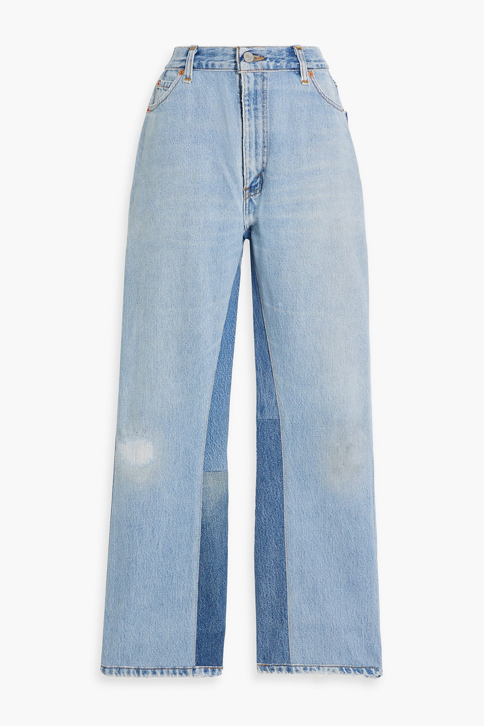 Re/done With Levi's Distressed High-rise Straight-leg Jeans