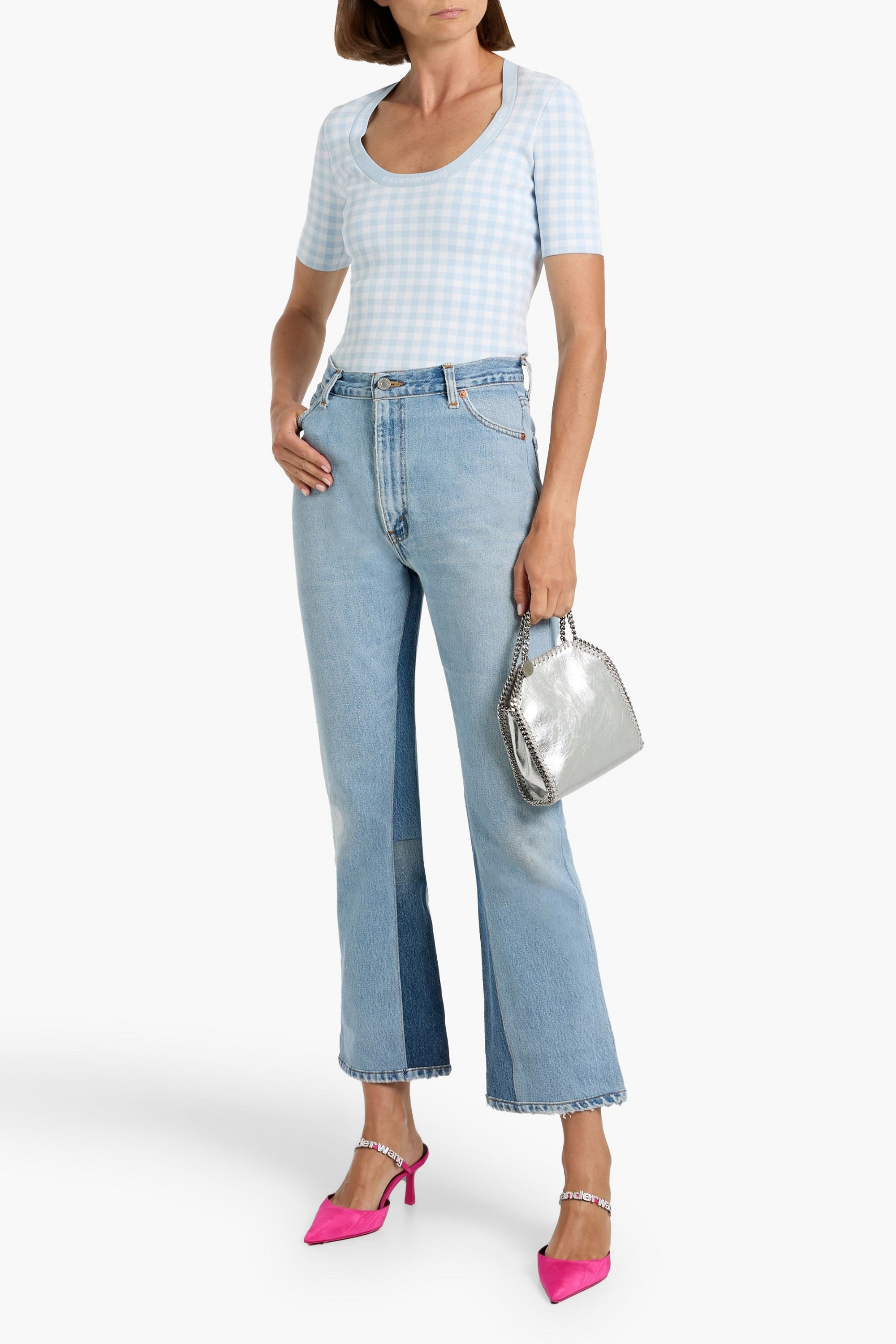 RE/DONE WITH LEVI'S Distressed high-rise straight-leg jeans