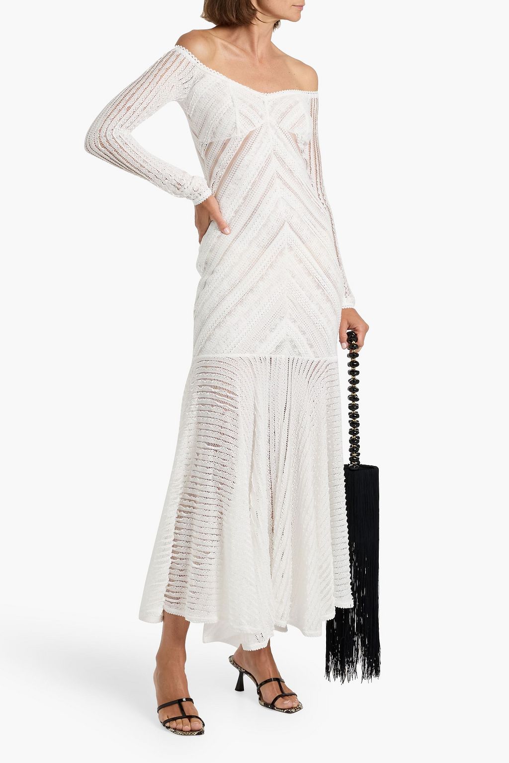 CHARO RUIZ IBIZA Souley off-the-shoulder stretch-lace maxi dress