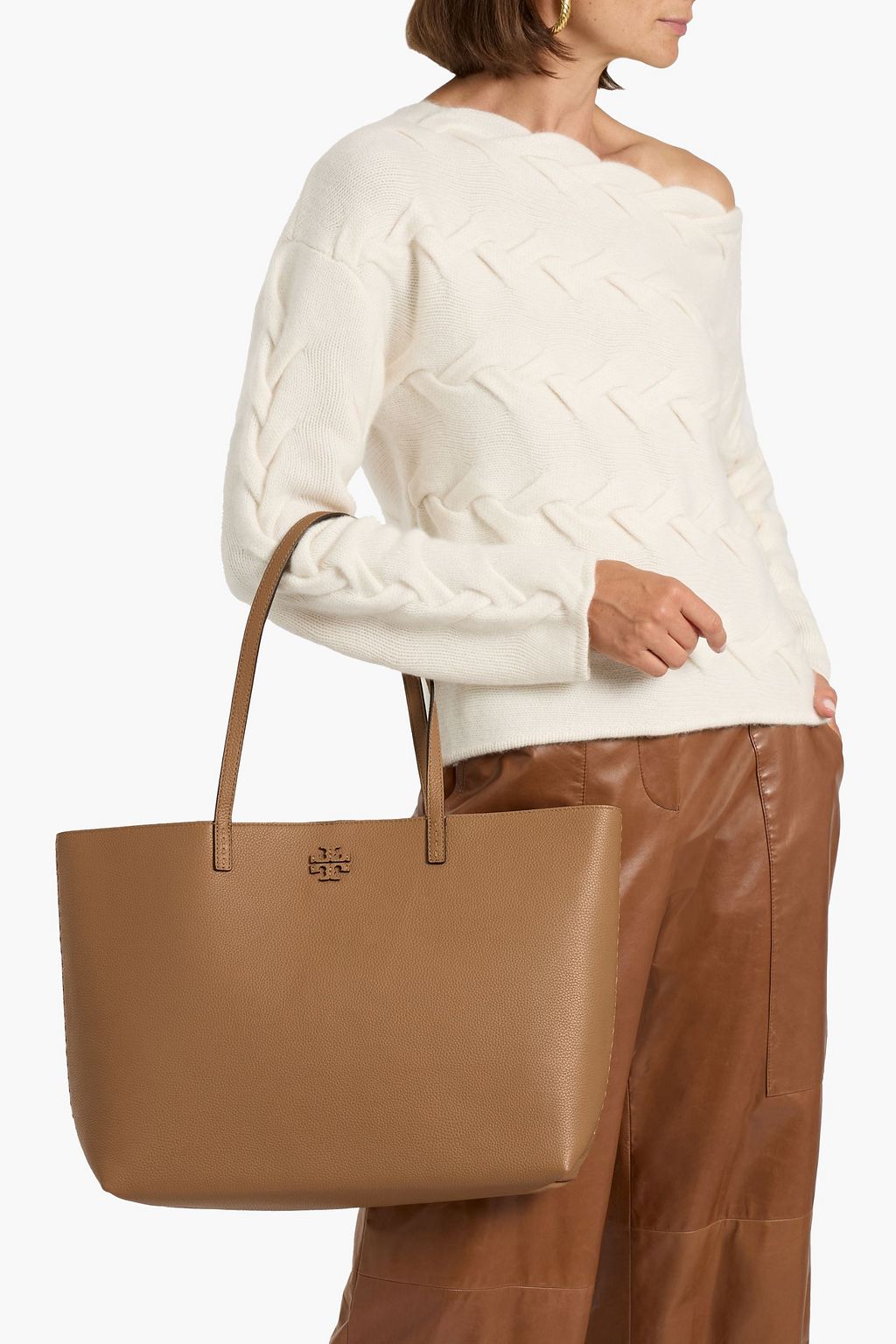 TORY BURCH McGraw pebbled-leather tote