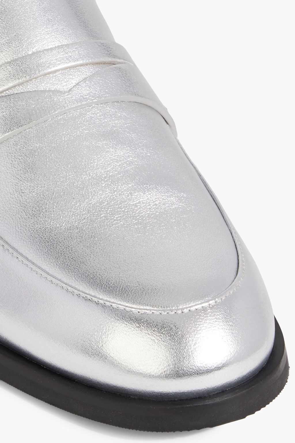 STUART WEITZMAN Emi metallic leather loafers