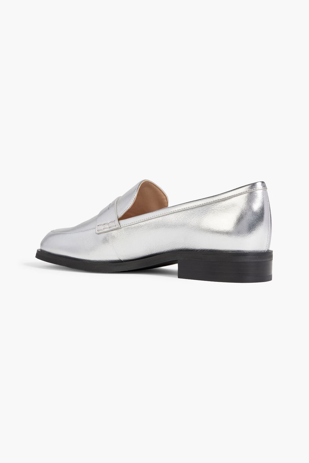 STUART WEITZMAN Emi metallic leather loafers