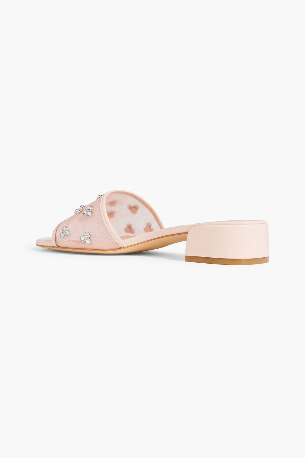 STUART WEITZMAN Tammy crystal-embellished mesh mules