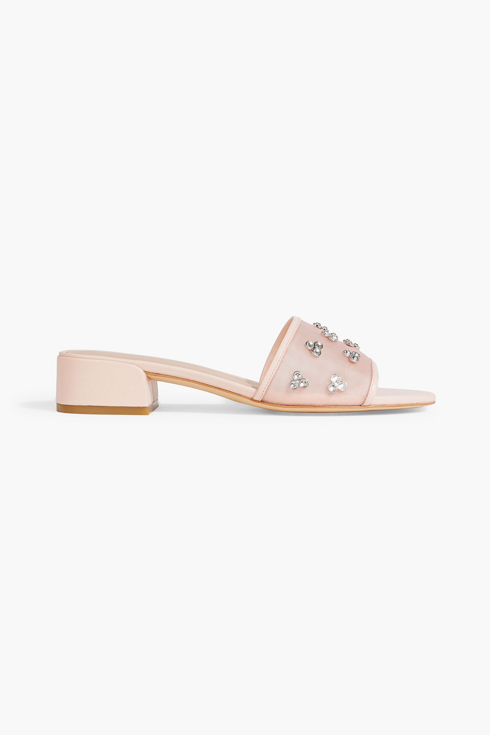 Tammy crystal-embellished mesh mules