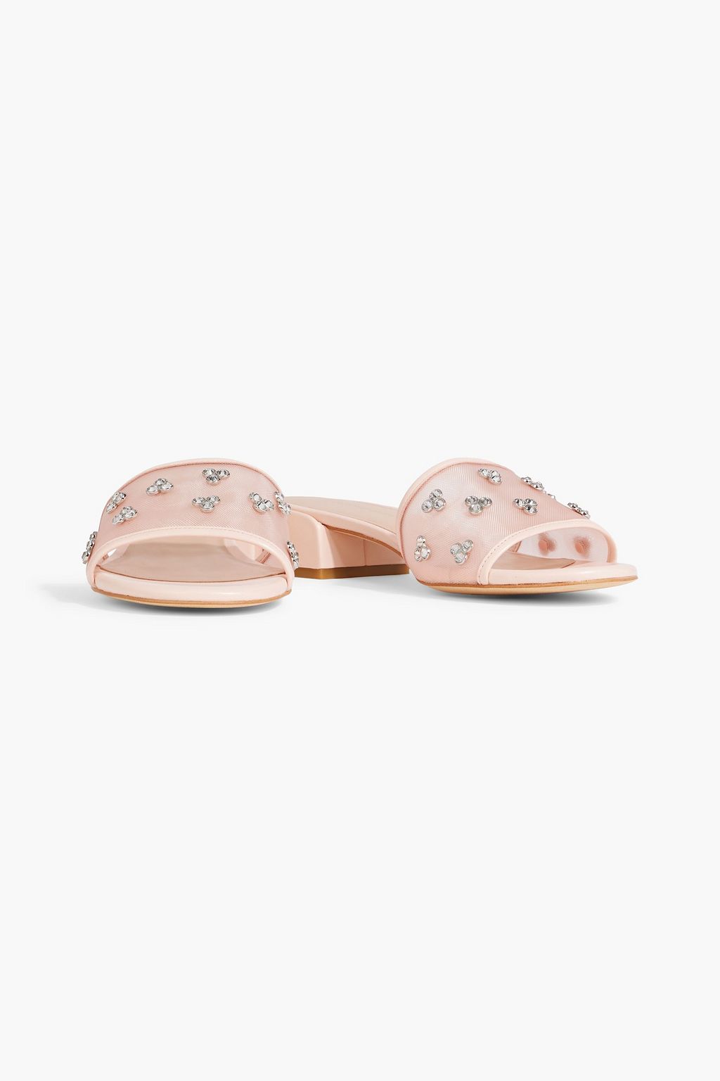 STUART WEITZMAN Tammy crystal-embellished mesh mules