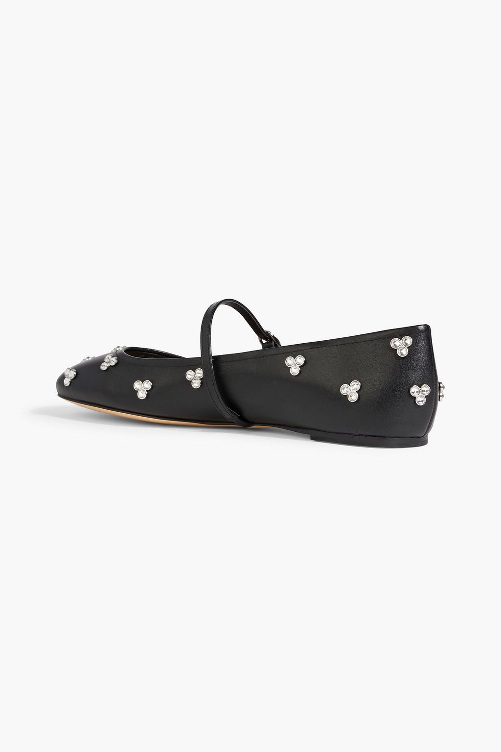 STUART WEITZMAN Tammy crystal-embellished leather ballet flats