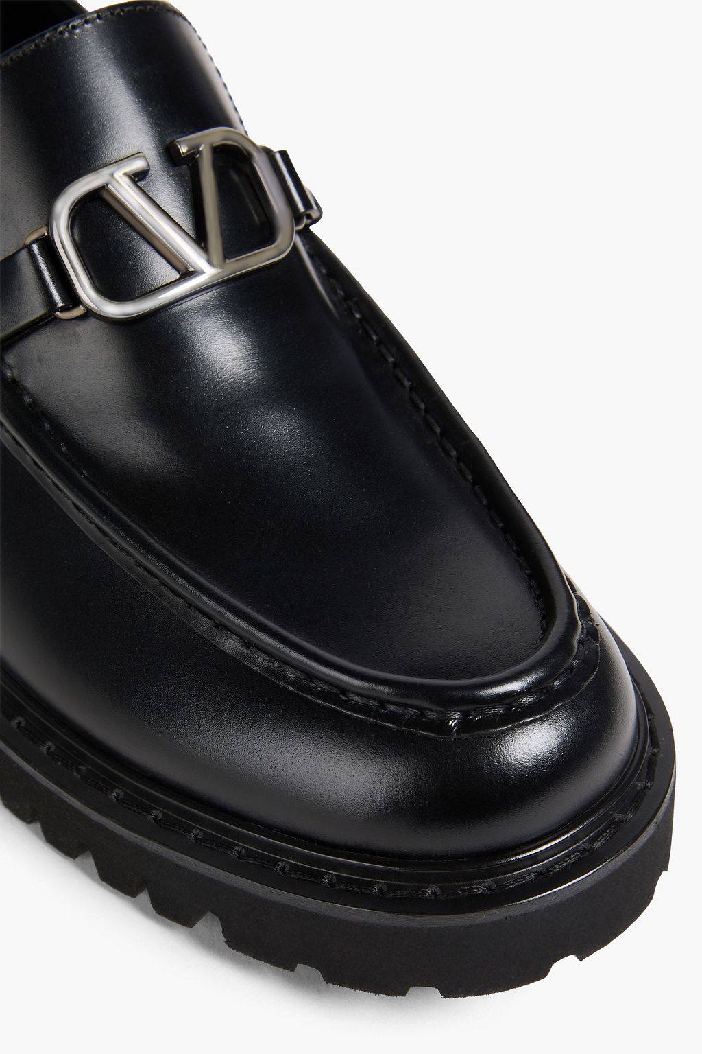 VALENTINO GARAVANI VLOGO glossed-leather loafers