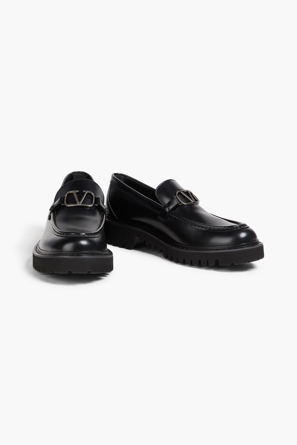 VALENTINO GARAVANI VLOGO glossed-leather loafers