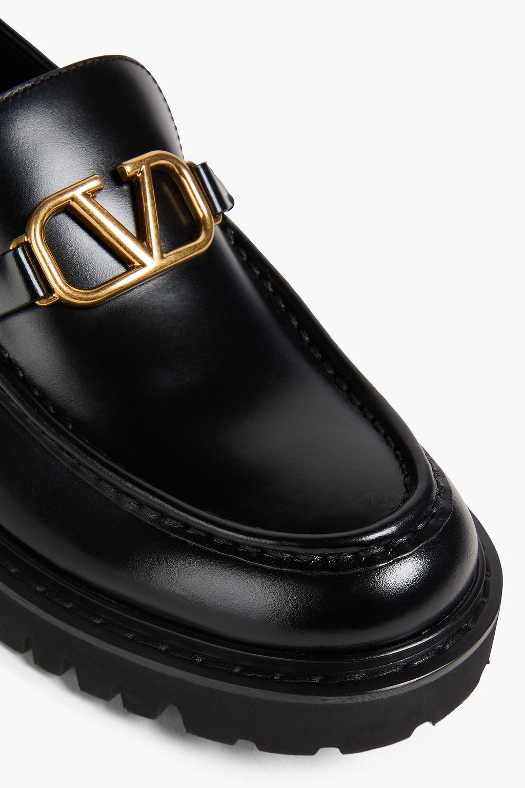 VALENTINO GARAVANI VLOGO グロスレザー ローファー