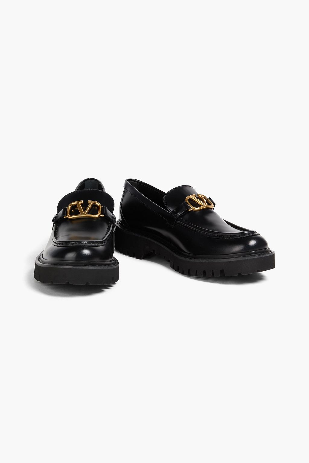 VALENTINO GARAVANI VLOGO グロスレザー ローファー