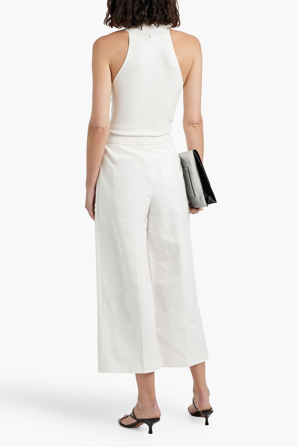 JIL SANDER Cropped cotton wide-leg pants