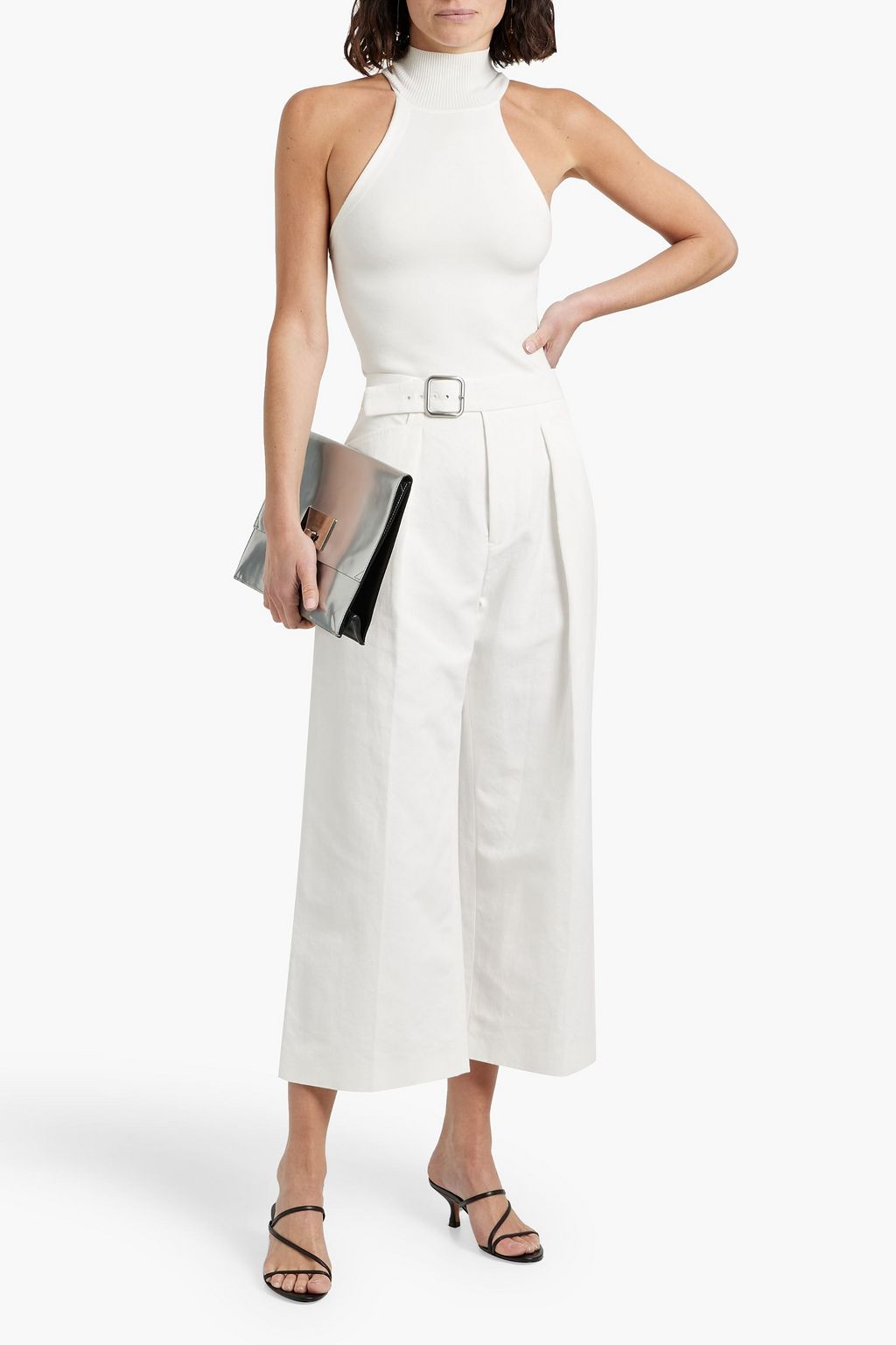 JIL SANDER Cropped cotton wide-leg pants
