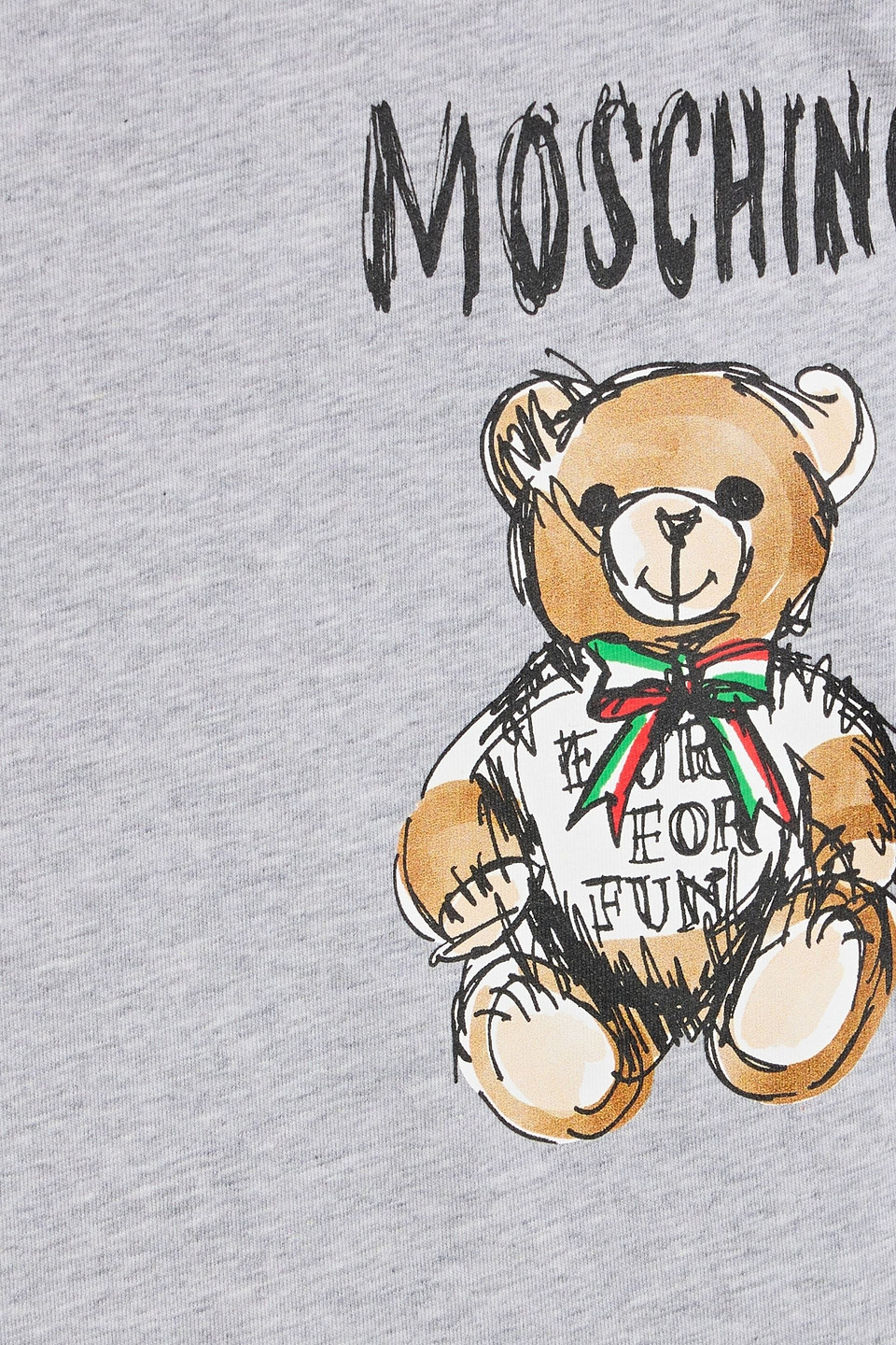 Moschino Printed Cotton-jersey T-shirt In Gray