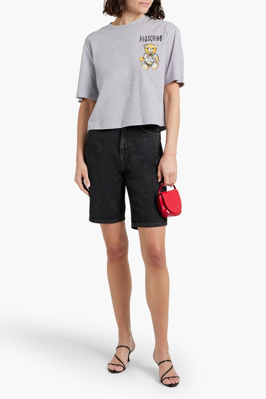 MOSCHINO Printed cotton-jersey T-shirt
