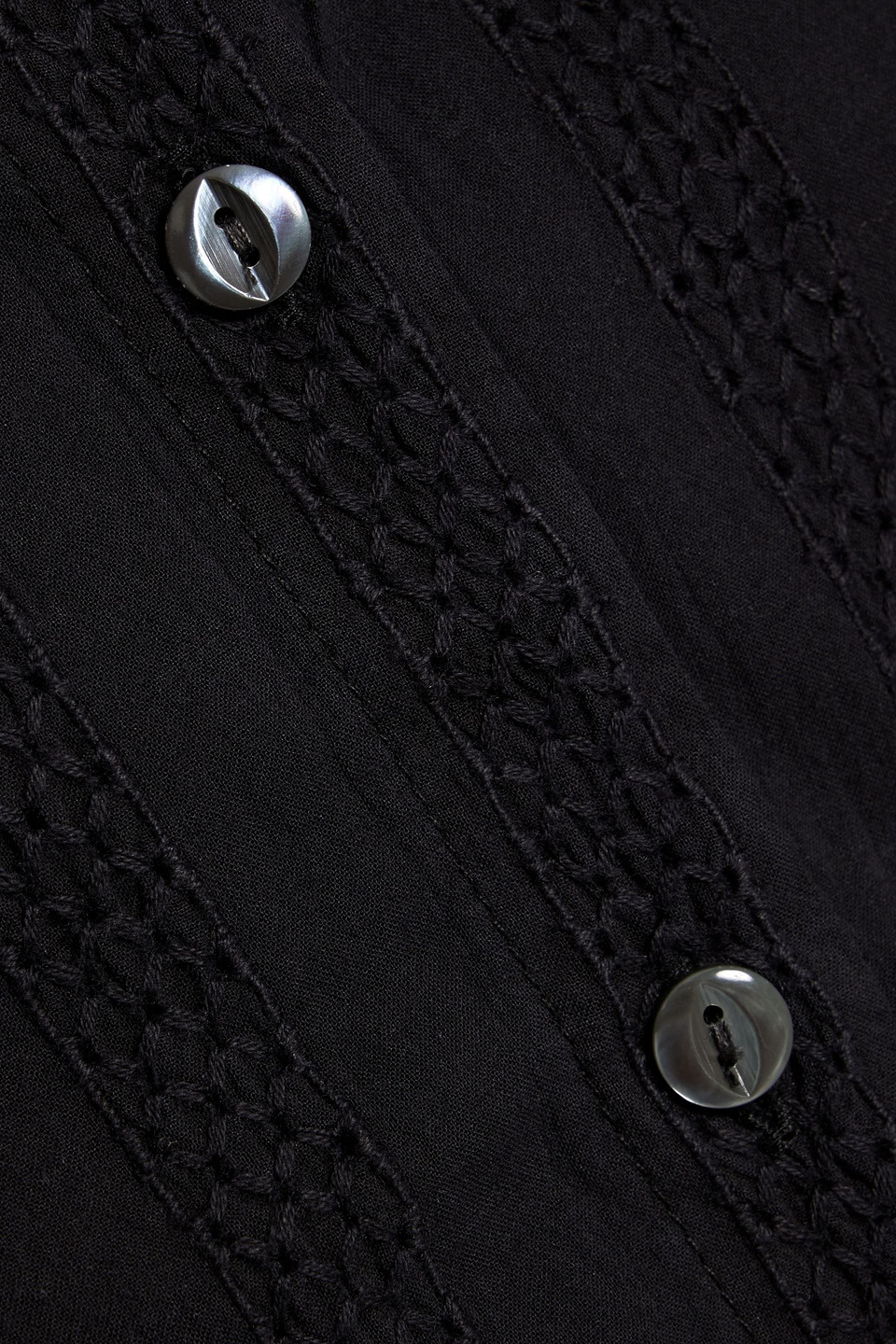 Alex Mill Cari Pintucked Cotton-jacquard Blouse In Black