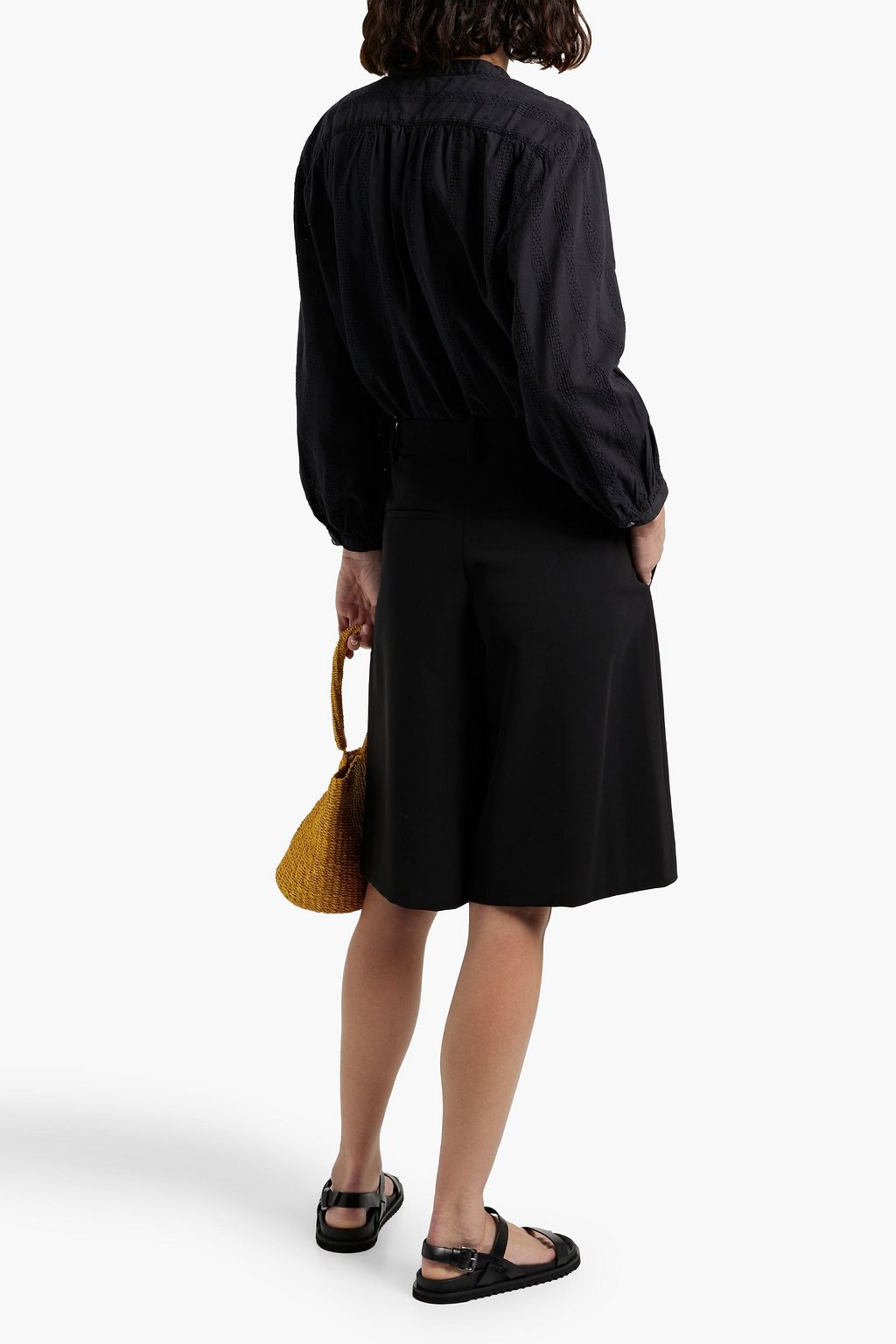 ALEX MILL Cari pintucked cotton-jacquard blouse