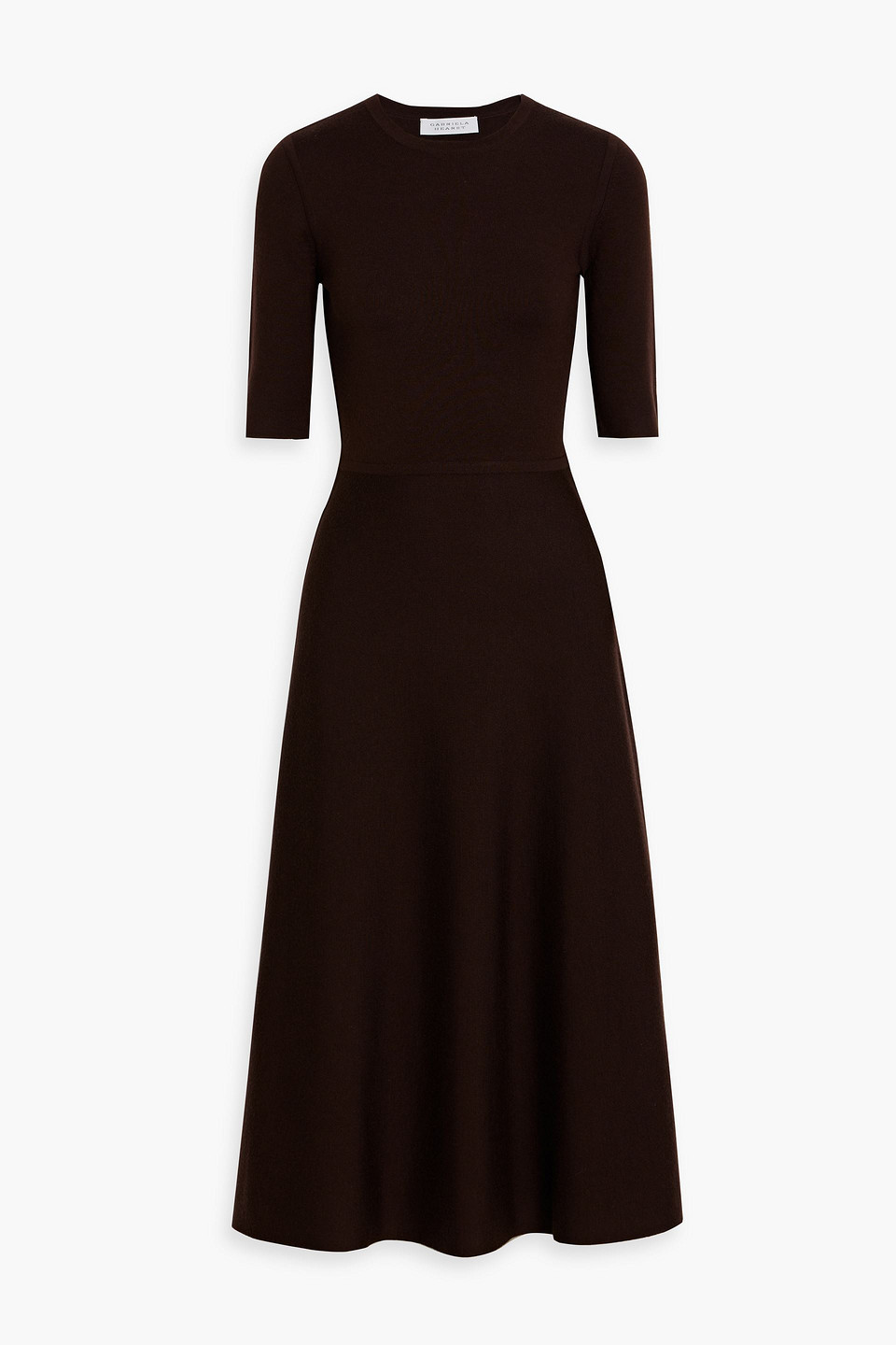 Gabriela Hearst Seymore Knit Dress In Chocolate Cashmere Wool With Silk In Black