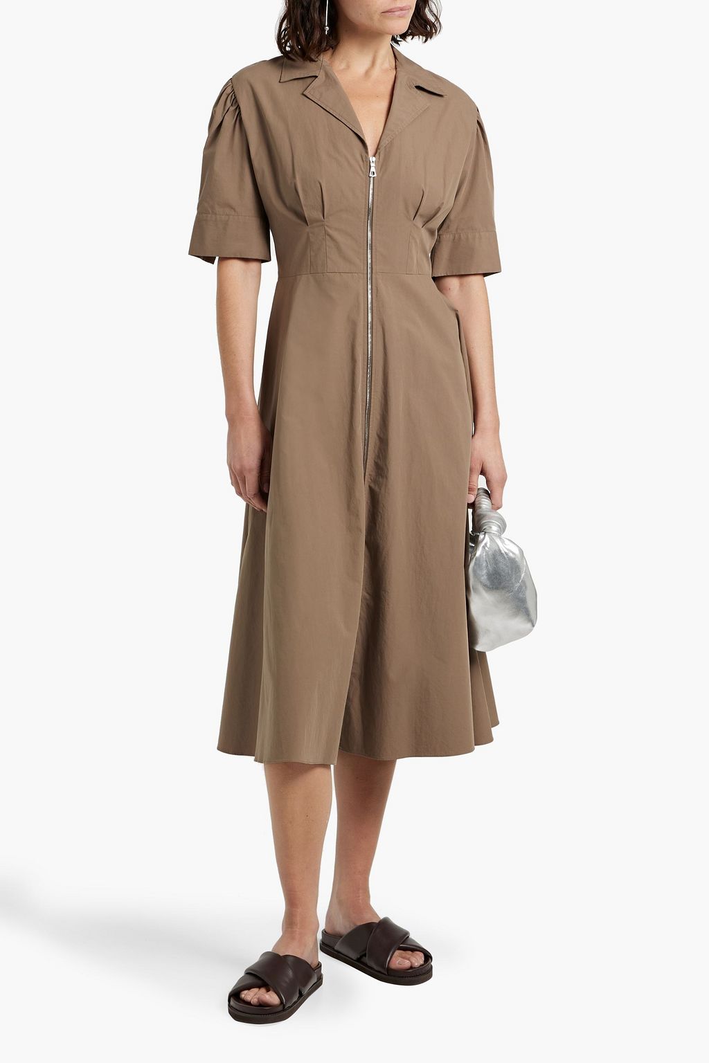 OFFICINE GÉNÉRALE Agatha cotton-poplin midi dress